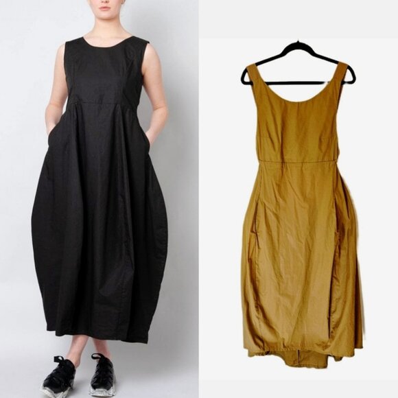 Chic Black and Tan Midi Dress - Picture 1 of 10